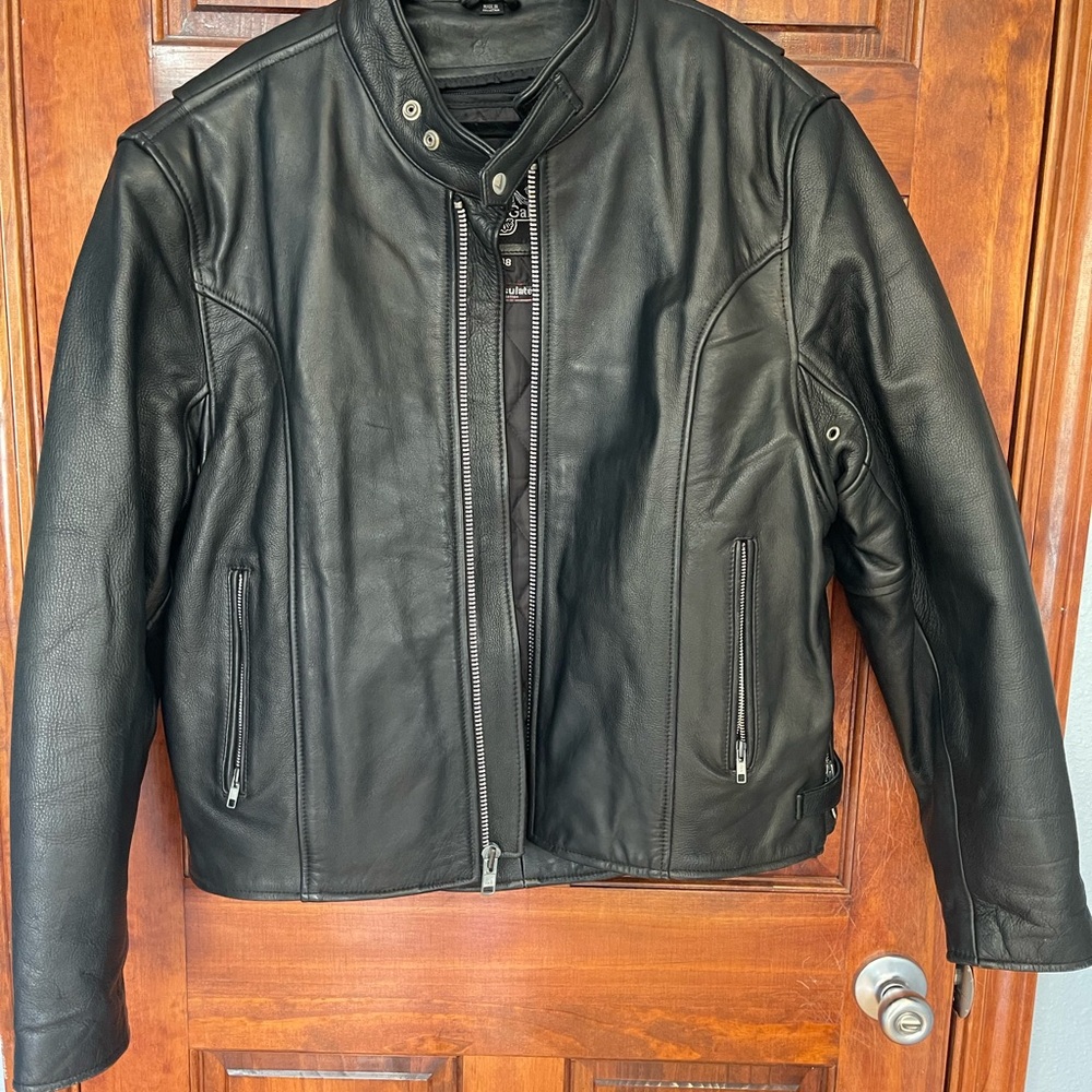 Men's Black Leather Performance Jacket